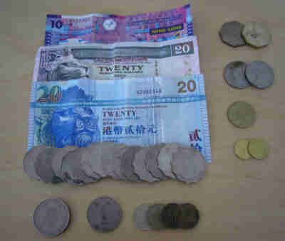 Hongkong-Dollars und Macao-Patacas